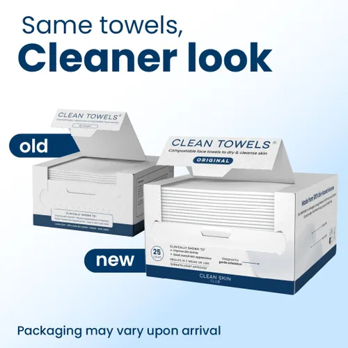 Vista 2 de Clean Skin Club Clean Towels, toalla facial 100% a base de plantas USDA, toalla facial desechable, aceptada por la asociación de eccemas, toallitas