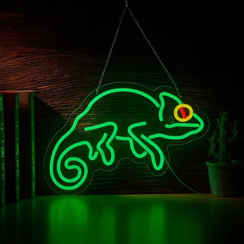 Vista 7 de Roouneon Letrero de neón de zorro para decoración de pared, letrero de zorro regulable con luz LED (marrón + blanco)