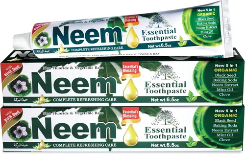Vista 6 de ESSENTIAL TOOTHPASTE Pasta Dental Esencial Neem Nueva 5 en 1 100% Libre de Fluoruro