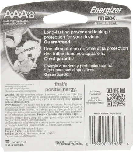 Vista 2 de Energizer -Eveready 05669 E92BP-8 AAA Batería