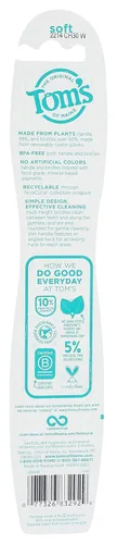 Vista 2 de Tom's of Maine, Cepillo de dientes Naturally Clean (suave), cepillos de dientes, cepillo de dientes suave, paquete de 1