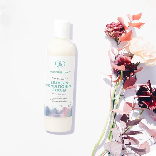 Vista 4 de Now & Forever Sérum acondicionador sin enjuague para cabello rizado. Hidrata, suaviza tus rizos. Hidrata, desenreda tu cabello y antiencrespamiento.
