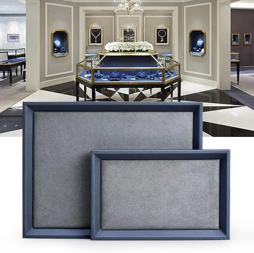 Vista 3 de Oirlv Organizador plano de cuero de alta calidad para exhibición de joyas, bandeja para catchall y valet para mesita de noche o aparador (pequeño)