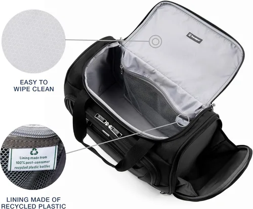 Vista 4 de Travelpro Maxlite 5 Softside Lightweight Underseat Carry-On Travel Tote, Overnight Weekender Bag Negro