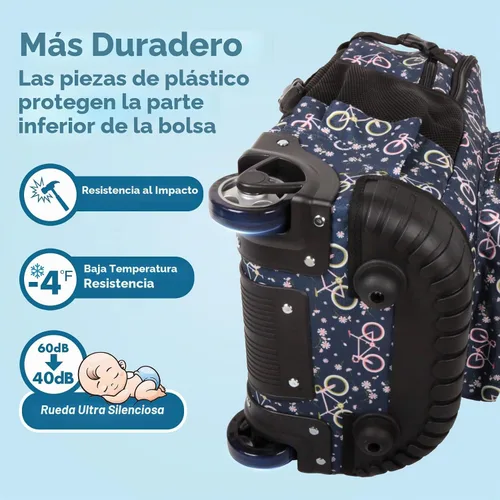 Vista 5 de Tilami Mochila con ruedas para niños de 18 pulgadas, mochila para computadora portátil, bicicleta