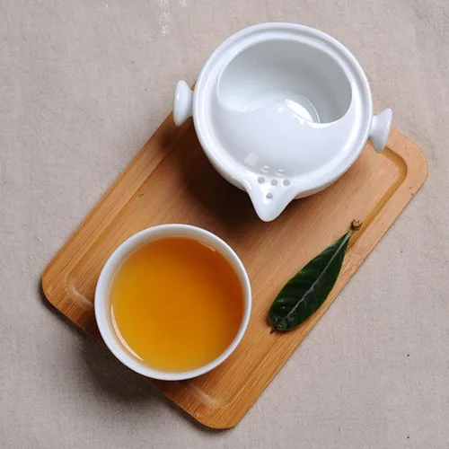 Vista 4 de Conveniente Teapot Cup Porcelana Teacup White Glazed Travel Tea Set (Ink Lotus set)
