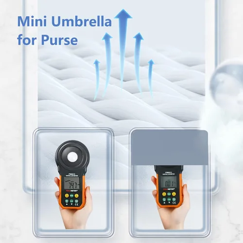 Vista 4 de Cloudia Mini paraguas para bolso, portátil y compacto, perfecto para lluvia y sol con protección UV