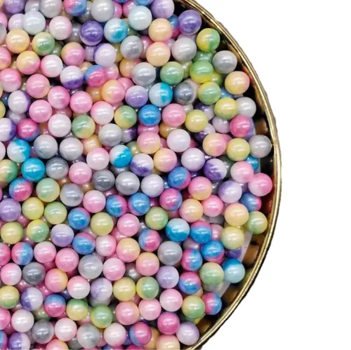 Vista 3 de Gránulos comestibles de perlas blancas y azules, chispas de pastel de Navidad, chispas de galletas, perlas de azúcar, perlas comestibles de 0.276