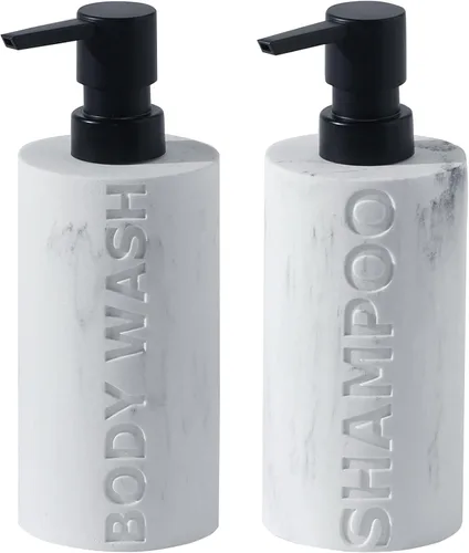 Vista 7 de Shampoo and Conditioner Dispenser,11.84OZ, 2 PCS,Sandstone Look,Beige