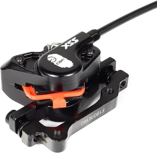Vista 4 de Chooee Freno de disco hidráulico para bicicleta de montaña, freno de disco hidráulico MTB, freno hidráulico delantero derecho de 31.496 in, negro