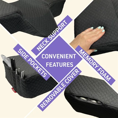 Vista 7 de Almohada de cabeza + almohada de piernas Almohada curvada de espuma viscoelástica con soporte para cuello y espalda Almohada de refuerzo
