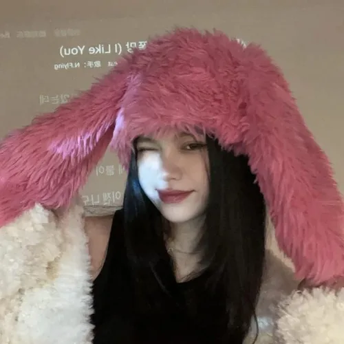 Vista 5 de Gorro para mujer, con orejas de conejo, de piel sintética, para invierno, cálido, para esquí, al aire libre, para invierno