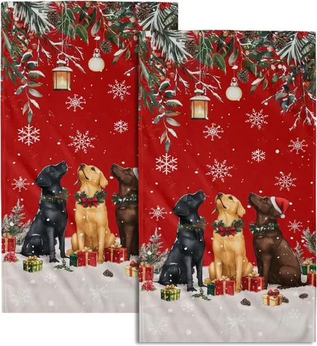 Vista 43 de Giwawa Juego de 2 toallas de mano vintage con diseño de oso y ciervo, diseño de alce y árbol, toalla de cara súper suave para baño, cocina, hombre
