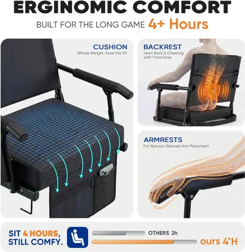 Vista 3 de Sekey Stadium Seats with Back Support & Arm Rest