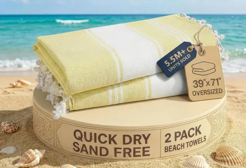 Vista 69 de LANE LINEN - Paquete de 4 toallas de playa de gran tamaño, toalla de piscina prelavada, extragrande, de secado rápido y sin arena, toalla de viaje