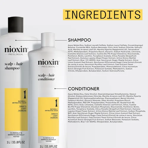 Vista 12 de Nioxin Shampoo & Conditioner Liter Duo Sets Pumps Included Systems 1-4
