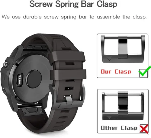 Vista 3 de ANCOOL Correa de reloj Garmin Fenix 5X/7X/6X Quickfit de 1.024 in compatible con Fenix 6X Pro/5X Plus/7X Pro/8 2.008 in (negro)