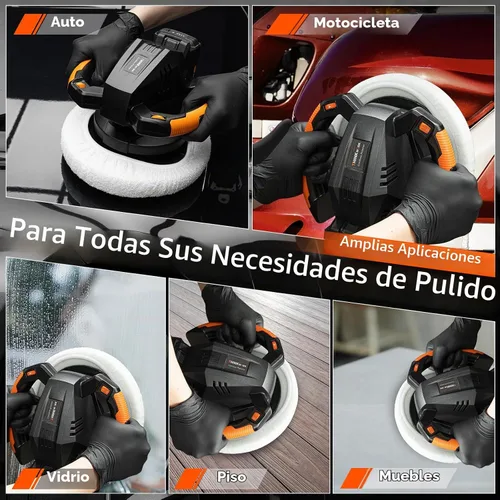 Vista 7 de THINKWORK Pulidora de Tampón, Pulidora de Tampón Inalámbrica de 20V, Kit de Máquina Pulidora Portátil de 10 Pulgadas para Automóvil, con Batería