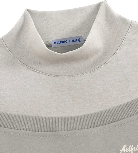 Vista 4 de Aelfric Eden Sudadera de cuello alto falso con hombros descubiertos para Gris Stone