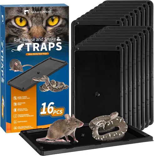 Vista 22 de LULUCATCH, trampas para ratones, 6 unidades de trampas grandes de pegamento para interiores para el hogar, tablas de pegamento a granel pre-cebadas