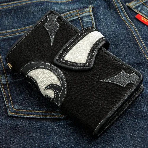 Vista 5 de Cartera de cuero genuino para motocicleta