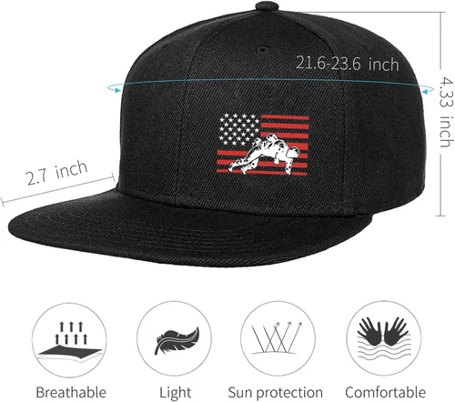 Vista 56 de Puerto Rico Hat Snapback Hats for Men Women, Puerto Rico Flag Design, Anjustable Trucker Cap Flat Brim
