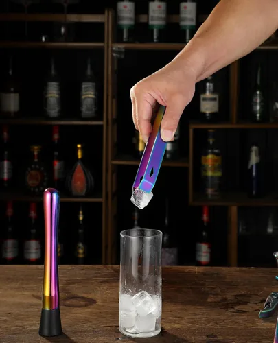 Vista 4 de Juego de coctelera – Kit de accesorios de bar de 13 piezas con agitador Boston pesado, colador, jigger, Muddler, cuchara de mezcla y más
