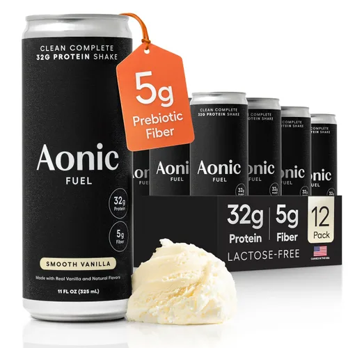 Vista 10 de Aonic Fuel - Batido de proteínas, chocolate rico, sin lactosa, 11 onzas líquidas (paquete de 12) 1.13 oz de proteína, 0.18 oz de fibra, sin