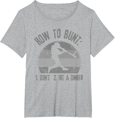Vista 71 de Cómo Bunt Don't Hit A Dinger - Camiseta divertida de béisbol y sóftbol, Negro, S