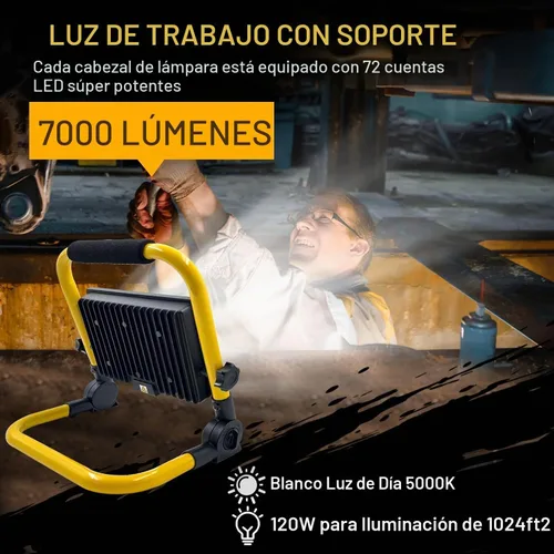 Vista 2 de Luces de trabajo LED con soporte, luz de trabajo ajustable