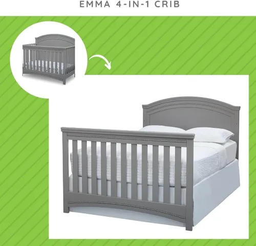 Vista 2 de Kit de conversión de tamaño completo para cuna Emma 'N' More de Simmons Kids & Delta Children - #0050 (Gris - 026)