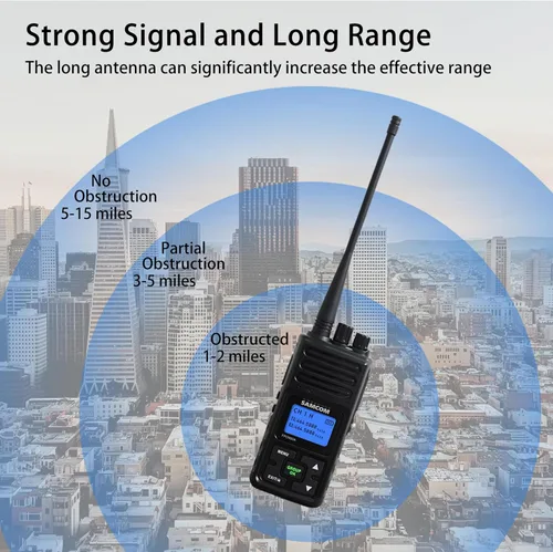 Vista 6 de SAMCOM Walkie Talkie Radio bidireccional de largo alcance de 5 vatios recargable con micrófono parlante, radios de 2 vías SAMCOM de alta resistencia