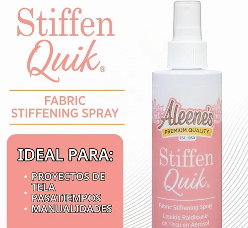 Vista 4 de Aleene's 15581 Stiffen-Quick - Espray de refuerzo de tela (8 onzas), Versión original, el empaque puede variar