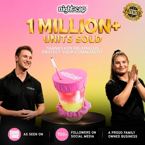 Vista 8 de Nightcap Coletero Cubrevasos - El Coletero Reutilizable para Prevención de Adulteración de Bebidas Como se Vio en Shark Tank