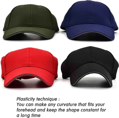 Vista 7 de TSSGBL Gorras de béisbol de alta calidad con estructura lisa ajustable de moda en blanco con ala de sándwich reflectante, Medium-X-Large