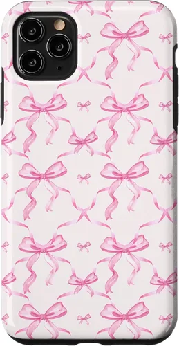 Vista 19 de Cintas y lazos rosados estéticos en acuarela para iPhone 17