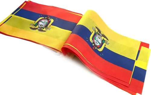 Vista 3 de Bandera de Ecuador, bandera ecuatoriana, 100 pies/76 banderines nacionales del mundo del país, suministros de decoración para fiestas, bares