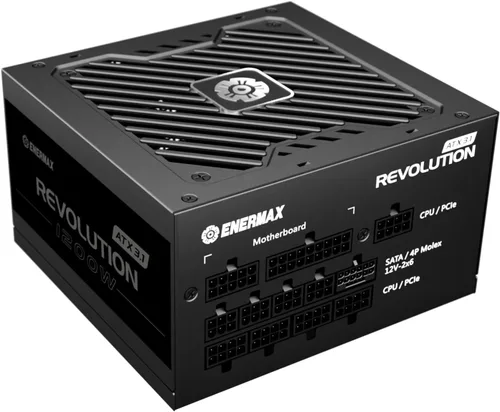 Vista 9 de ENERMAX Revolution III 850 - Fuente de alimentación PC totalmente modular - 850 vatios - 80 Plus Gold - 600 W 12V-2x6 Conector - 100% Capacitores