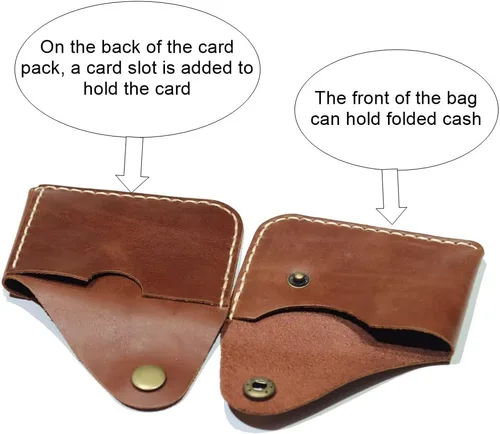 Vista 19 de Leather Card Holder Wallet, Compact Design with Slots for Cards and Cash (light brown)