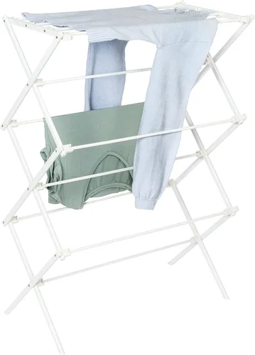 Vista 5 de Honey-Can-Do Estante de secado de ropa plegable, estante de ropa portátil, ahorro de espacio y fácil de almacenar, secadora de ropa resistente