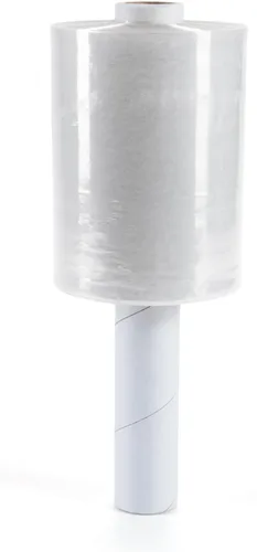 Vista 8 de IDL Packaging Mini rollo elástico de 5 pulgadas, 700 pies, calibre 120 (paquete de 1) con un mango de cartón extendido, envoltura de plástico