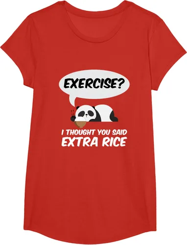 Vista 43 de ¿Ejercicio? I Thought You Said Extra Rice Panda Gift T-Shirt, Negro, S