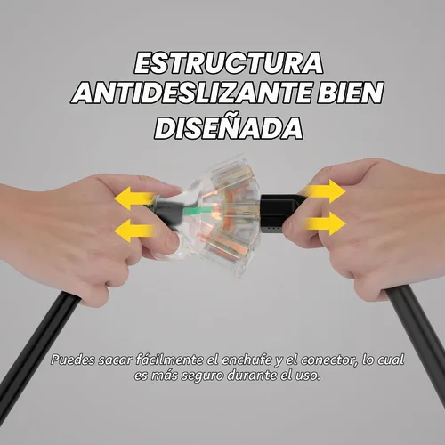 Vista 7 de PlugSaf Cable de Extensión para Exteriores de 50 Pies Calibre 16/3 con Múltiples Tomacorrientes Indicador de Luz, Cable de Extensión Flexible de 3