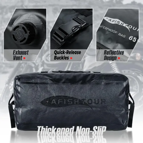Vista 4 de Bolsa seca impermeable para motocicleta 65L