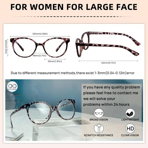 Vista 5 de OCCI CHIARI Gafas de Lectura Estrechas para Mujeres Lindas y Coloridas para Cara Pequeña (Tortuga 1.0+) 1.0 1.25 1.5 1.75 2.0 2.25 2.5 2.75 3.0 3.5