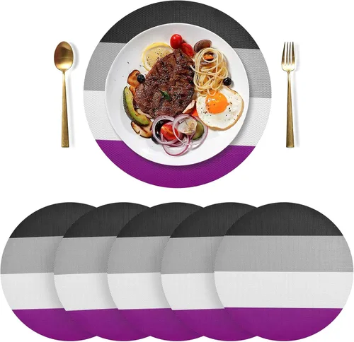 Vista 9 de Aruba Flag Round Table Placemats 15 Inch, Seasonal Table Mats Modern Place Mats for Dining, Kitchen, Parties, Camping