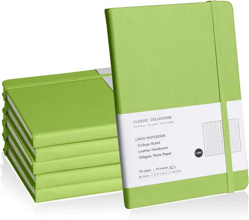 Vista 20 de Cuaderno rayado con tapa dura para hombres y mujeres – Cuadernos para escribir, trabajo, escuela, hogar y notas diarias, 160 páginas – Tamaño A5