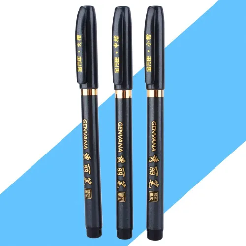 Vista 8 de Bolígrafo de tinta para caligrafía china japonesa de 3 tamaños, para principiantes, escribir, letras, firmas, ilustraciones, diseño