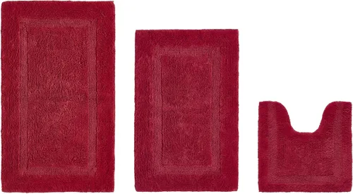 Vista 220 de Better Trends - Juego de 2 alfombras de baño 100% algodón, extra suaves, con borlas, de 17" x 24", alfombra de baño superabsorbente y reversible