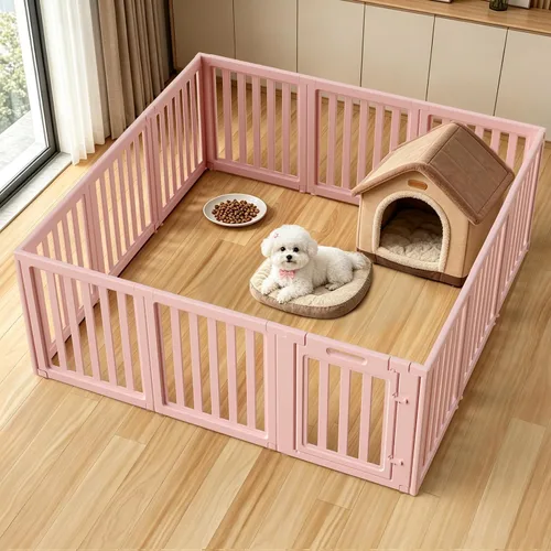Vista 14 de Corralito para perros, corral transparente para perros, corral para perros en interiores, fácil de instalar y quitar, corralito para cachorros
